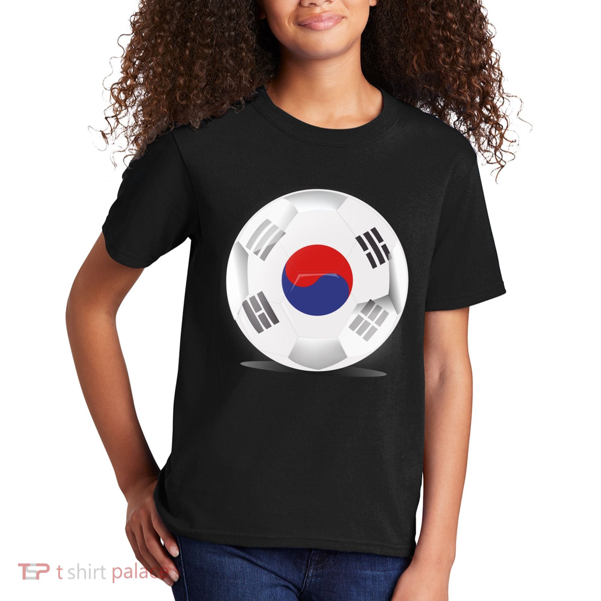 Soccer Ball Country Flag South Korea Kids T-Shirt