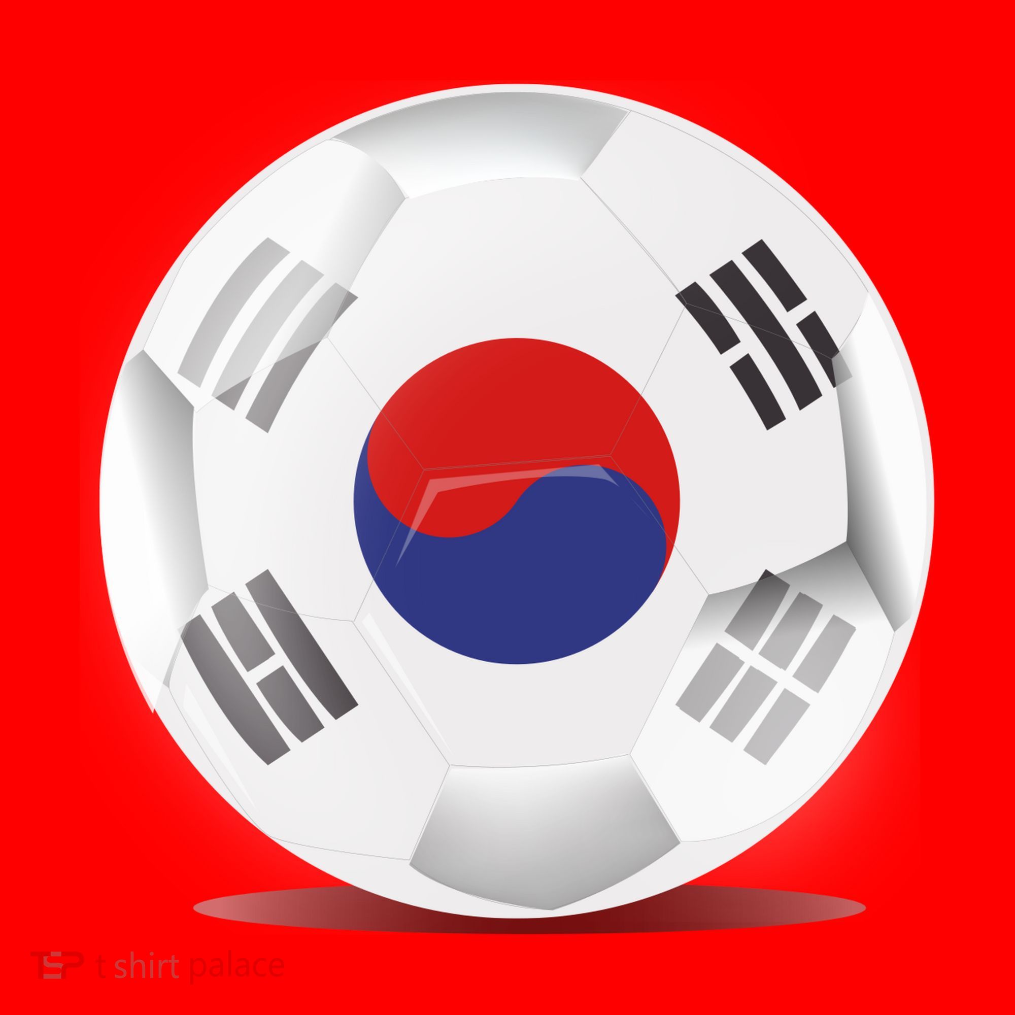 Soccer Ball Country Flag South Korea Santa Hat