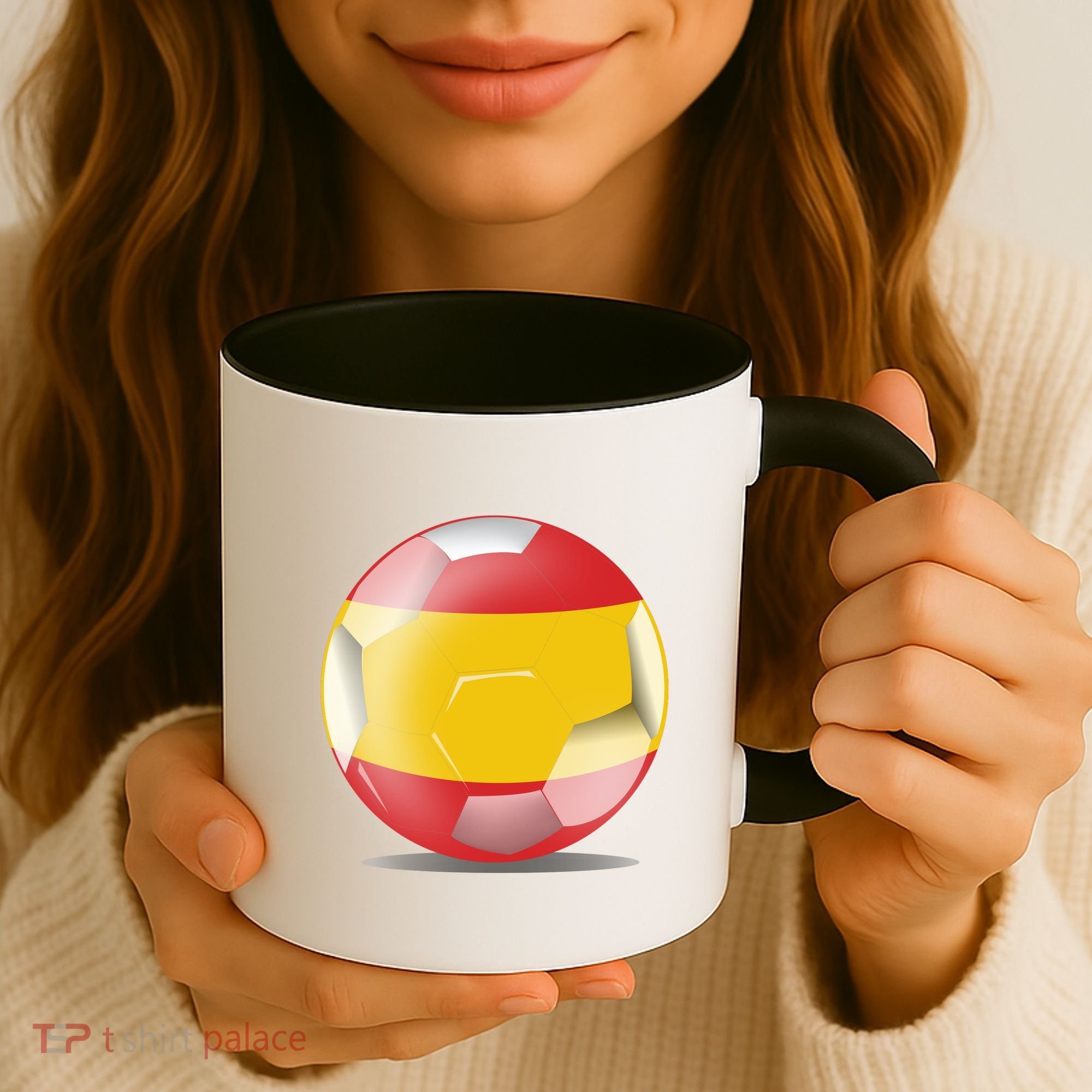 Soccer Ball Country Flag Spain Coffee Mug