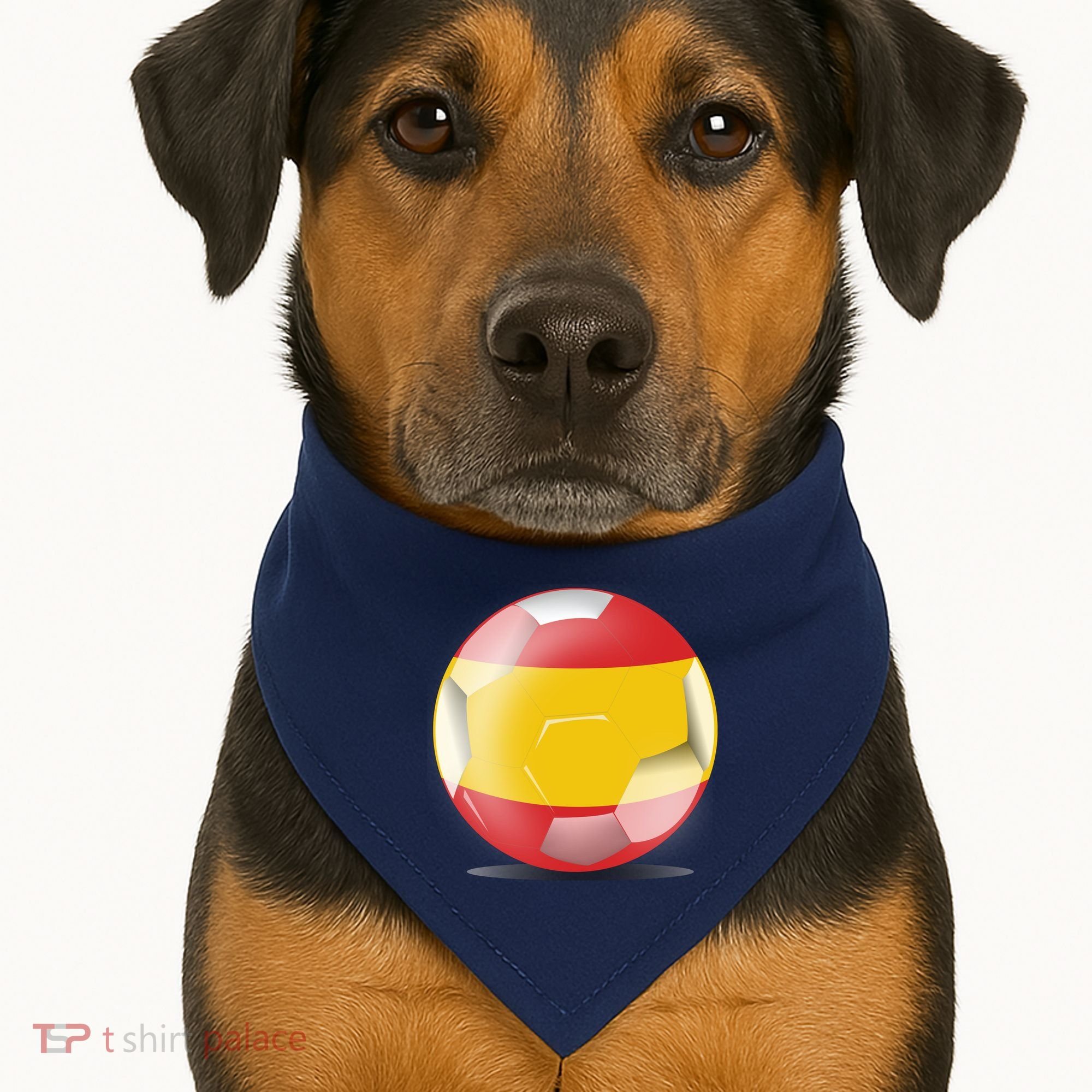 Soccer Ball Country Flag Spain USA-Made Doggie Bandana