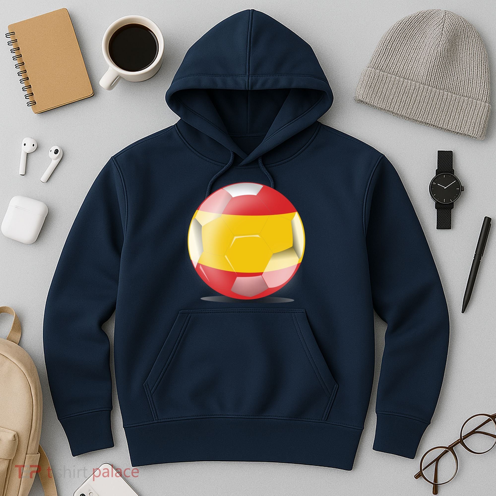 Soccer Ball Country Flag Spain Hoodie