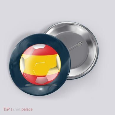 Soccer Ball Country Flag Spain Button