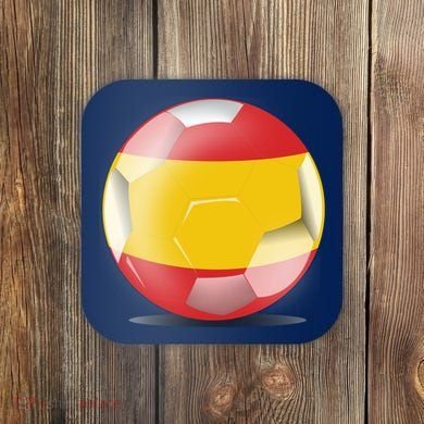 Soccer Ball Country Flag Spain Coaster