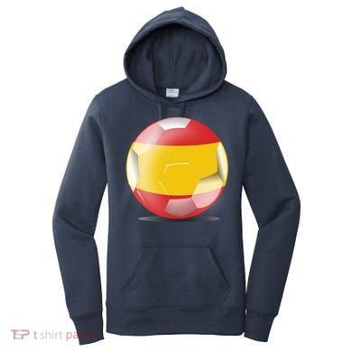 Soccer Ball Country Flag Spain Women's Hoodie