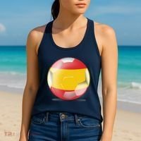Soccer Ball Country Flag Spain Women's Tank Top thumb 2