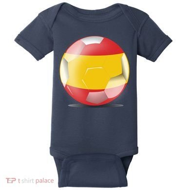 Soccer Ball Country Flag Spain Baby Bodysuit