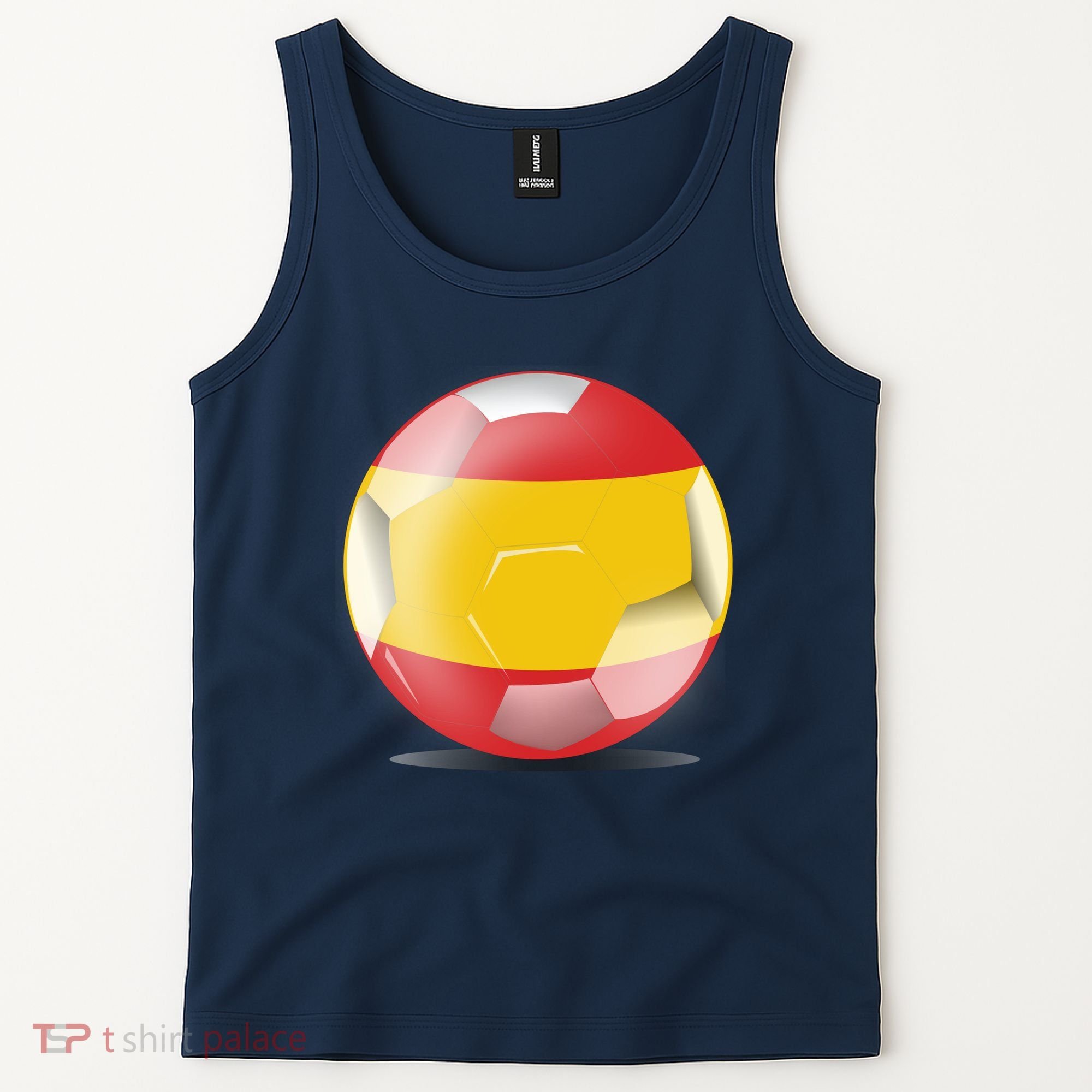 Soccer Ball Country Flag Spain Tank Top