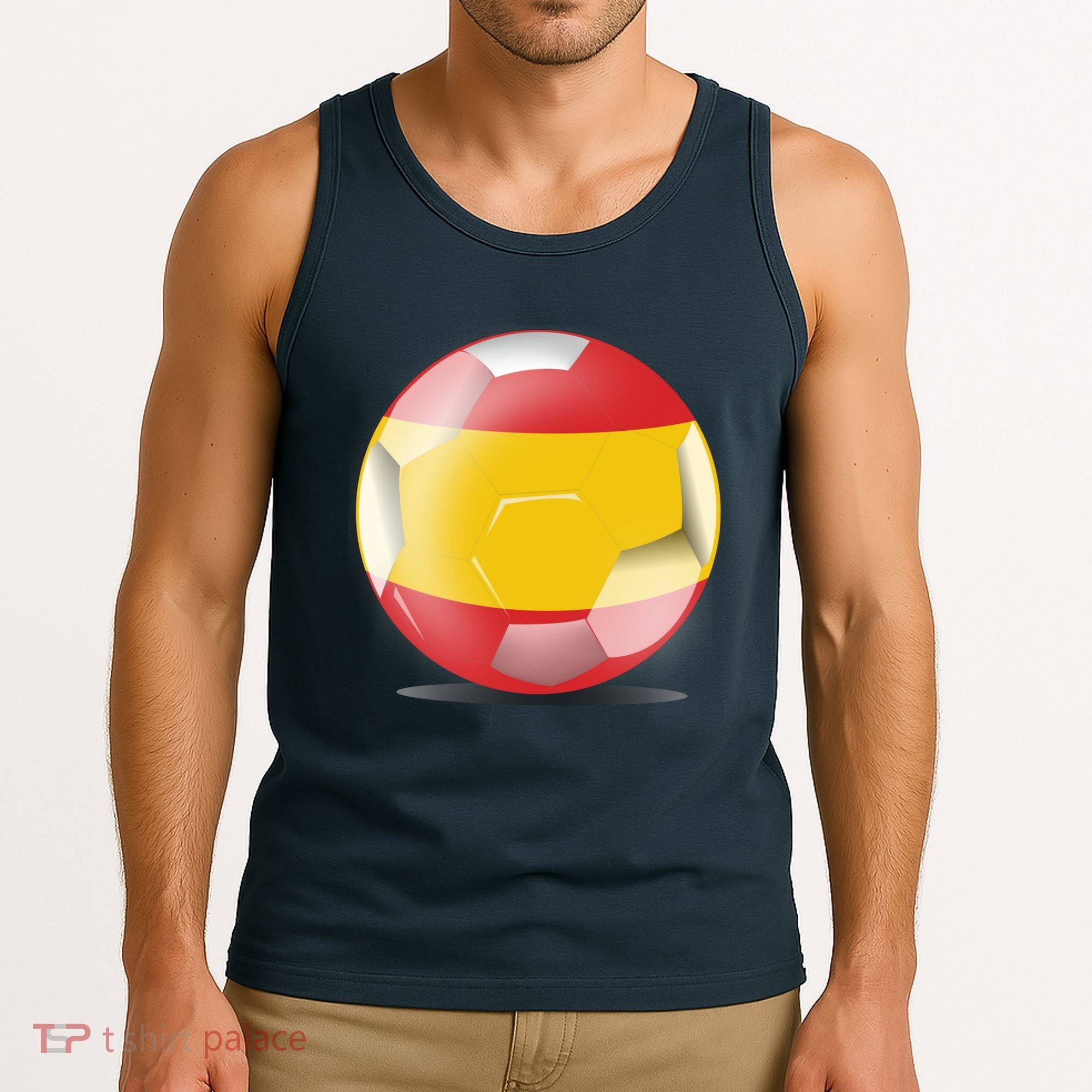 Soccer Ball Country Flag Spain Tank Top