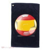 Soccer Ball Country Flag Spain Golf Towel thumb 0