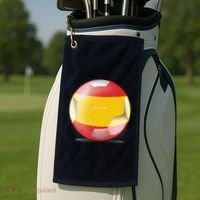 Soccer Ball Country Flag Spain Golf Towel thumb 2