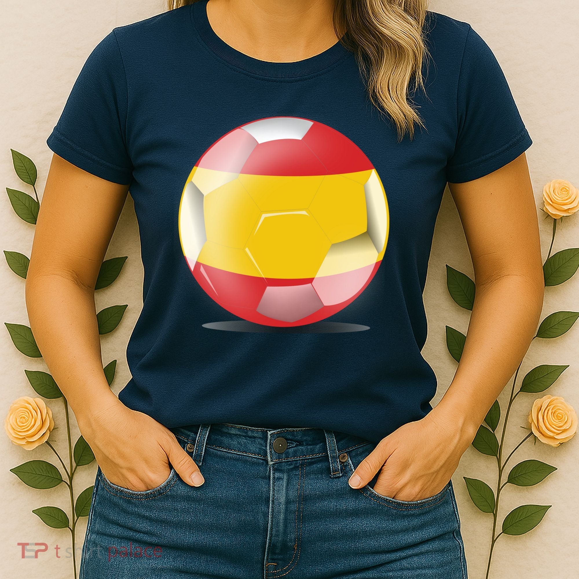 Soccer Ball Country Flag Spain Women's T-Shirt