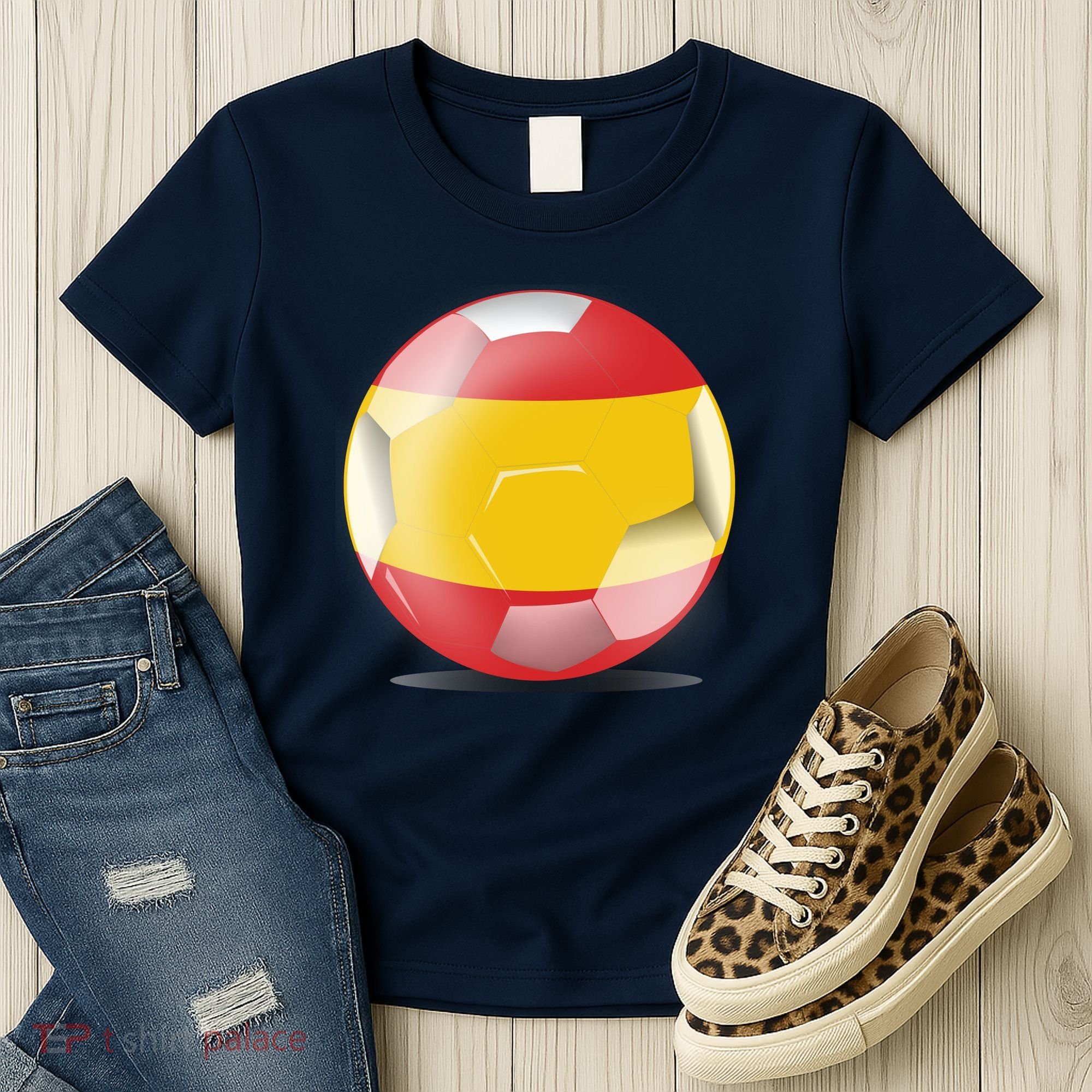 Soccer Ball Country Flag Spain Women's T-Shirt