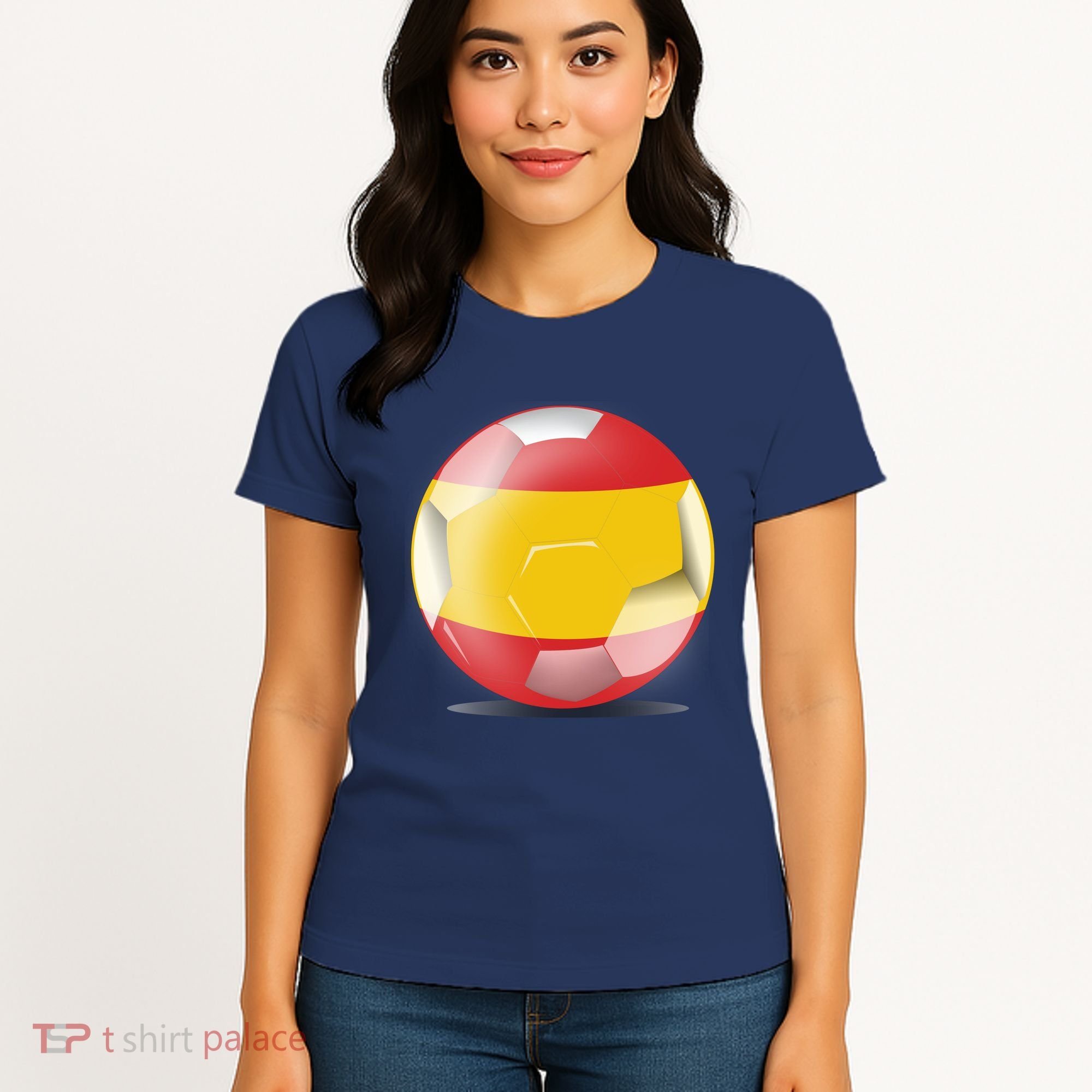 Soccer Ball Country Flag Spain Women's T-Shirt