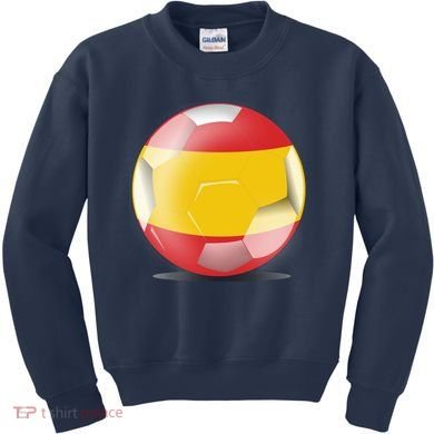 Soccer Ball Country Flag Spain Kids Sweatshirt
