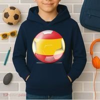 Soccer Ball Country Flag Spain Kids Hoodie thumb 2