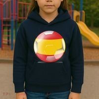 Soccer Ball Country Flag Spain Kids Hoodie thumb 3