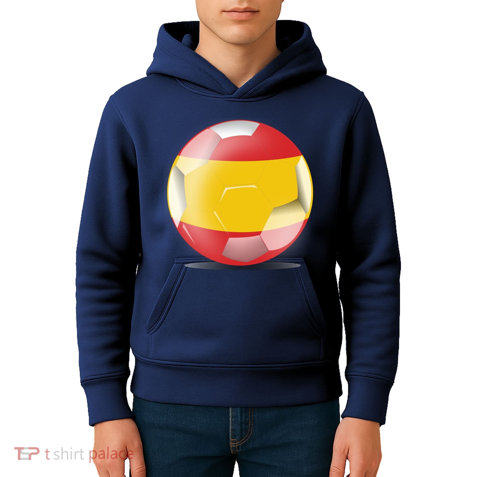 Soccer Ball Country Flag Spain Kids Hoodie