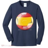 Soccer Ball Country Flag Spain Kids Long Sleeve Shirt thumb 0