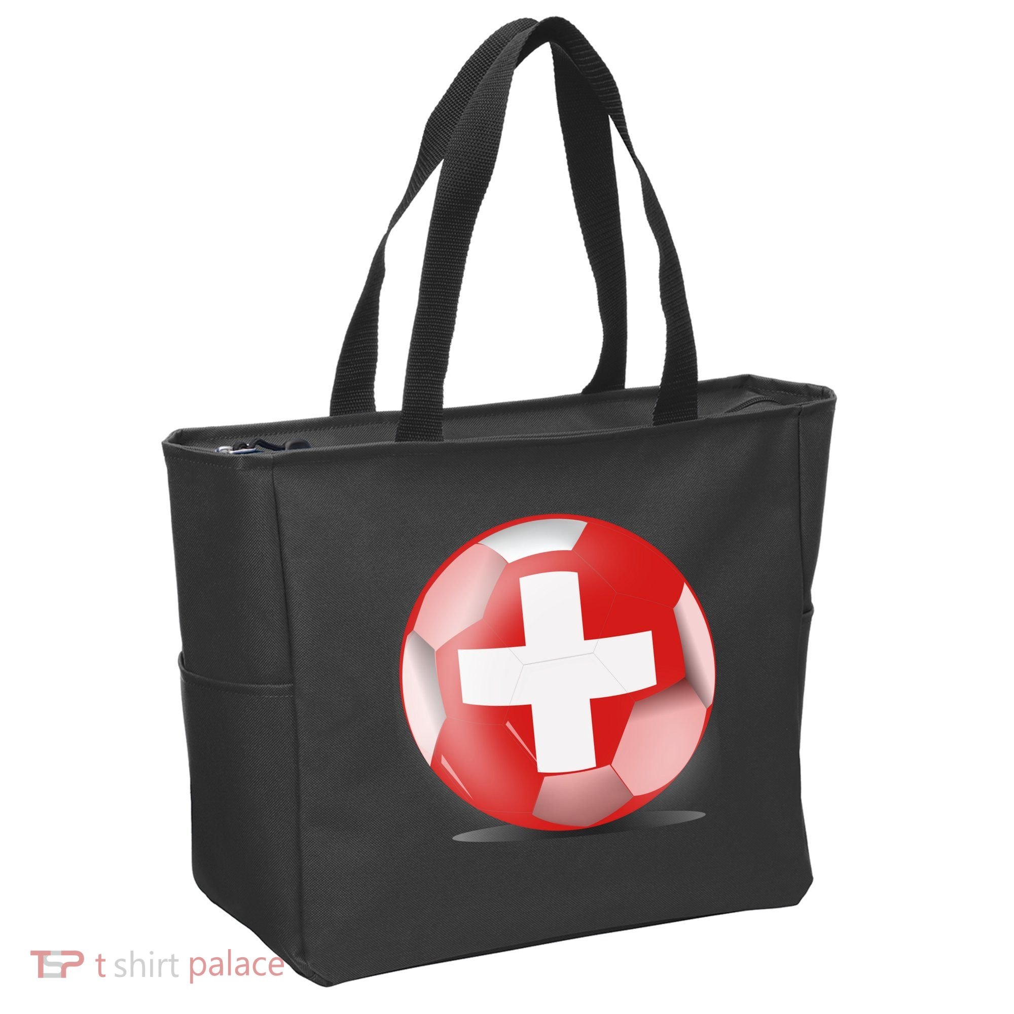 Soccer Ball Country Flag Switzerland Tote Bag