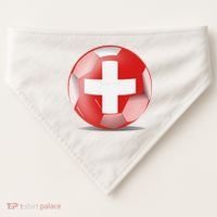 Soccer Ball Country Flag Switzerland USA-Made Doggie Bandana thumb 0