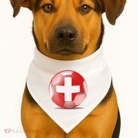 Soccer Ball Country Flag Switzerland USA-Made Doggie Bandana thumb 1