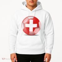 Soccer Ball Country Flag Switzerland Hoodie thumb 2