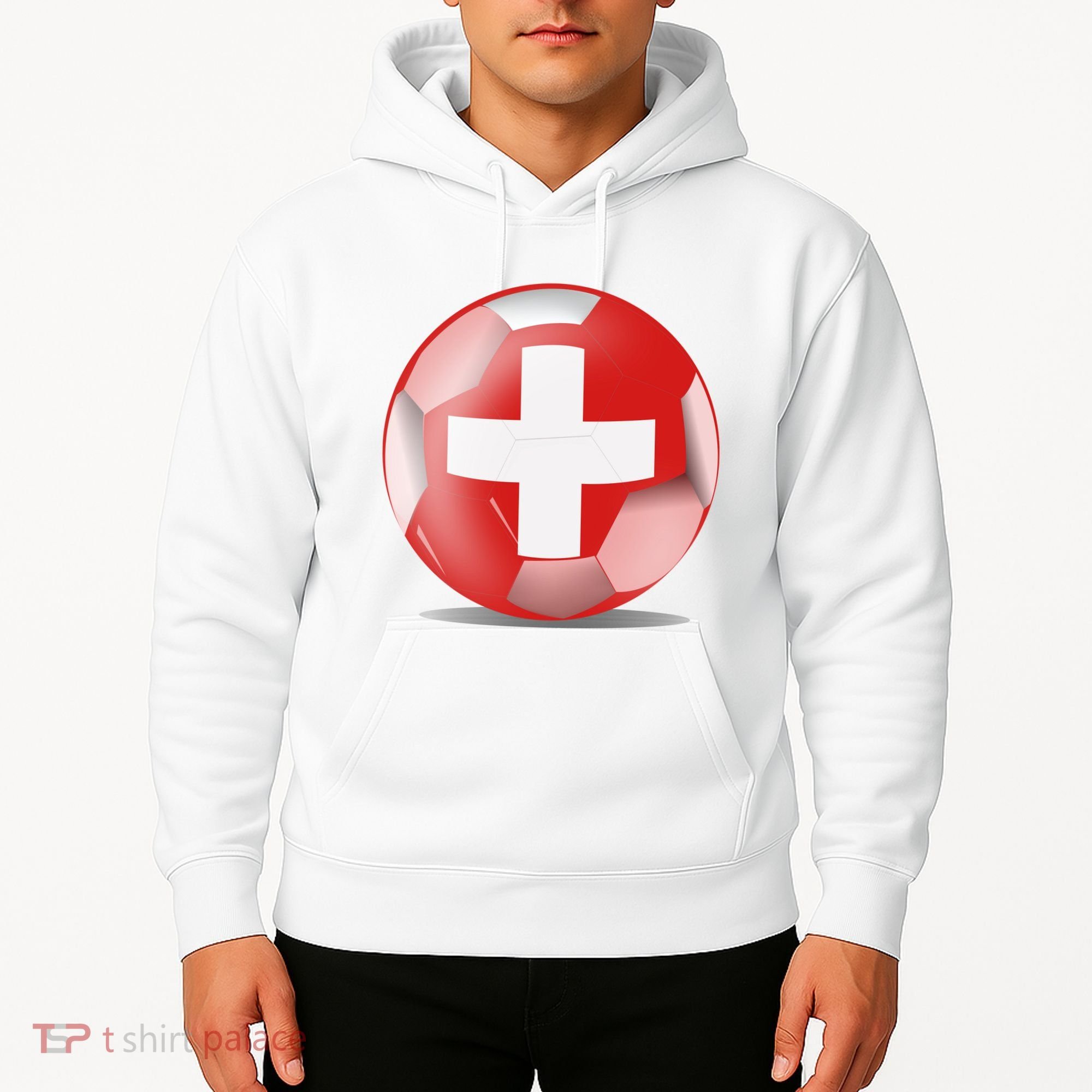 Soccer Ball Country Flag Switzerland Hoodie