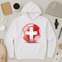 Soccer Ball Country Flag Switzerland Hoodie thumb 3