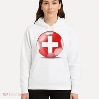 Soccer Ball Country Flag Switzerland Hoodie thumb 5