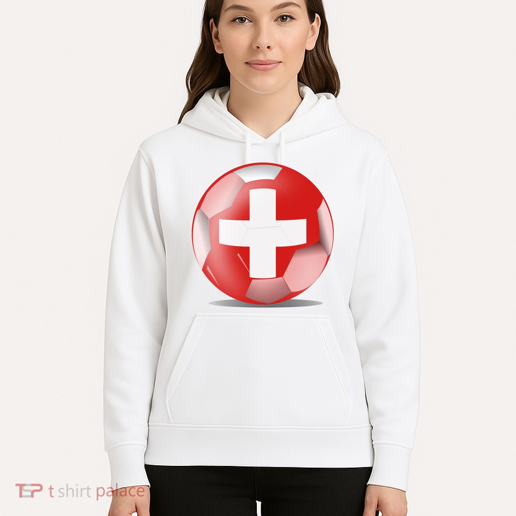 Soccer Ball Country Flag Switzerland Hoodie