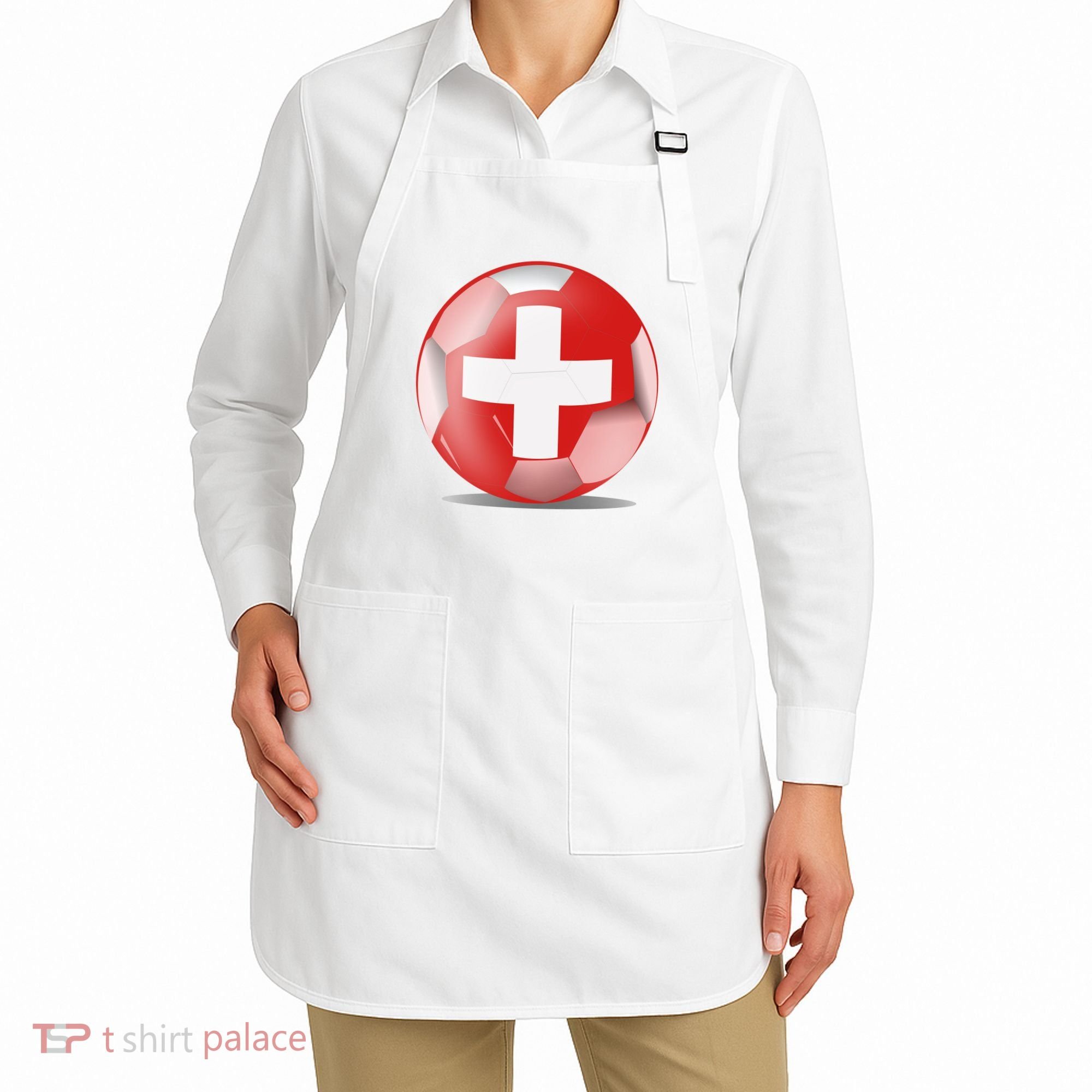 Soccer Ball Country Flag Switzerland Apron
