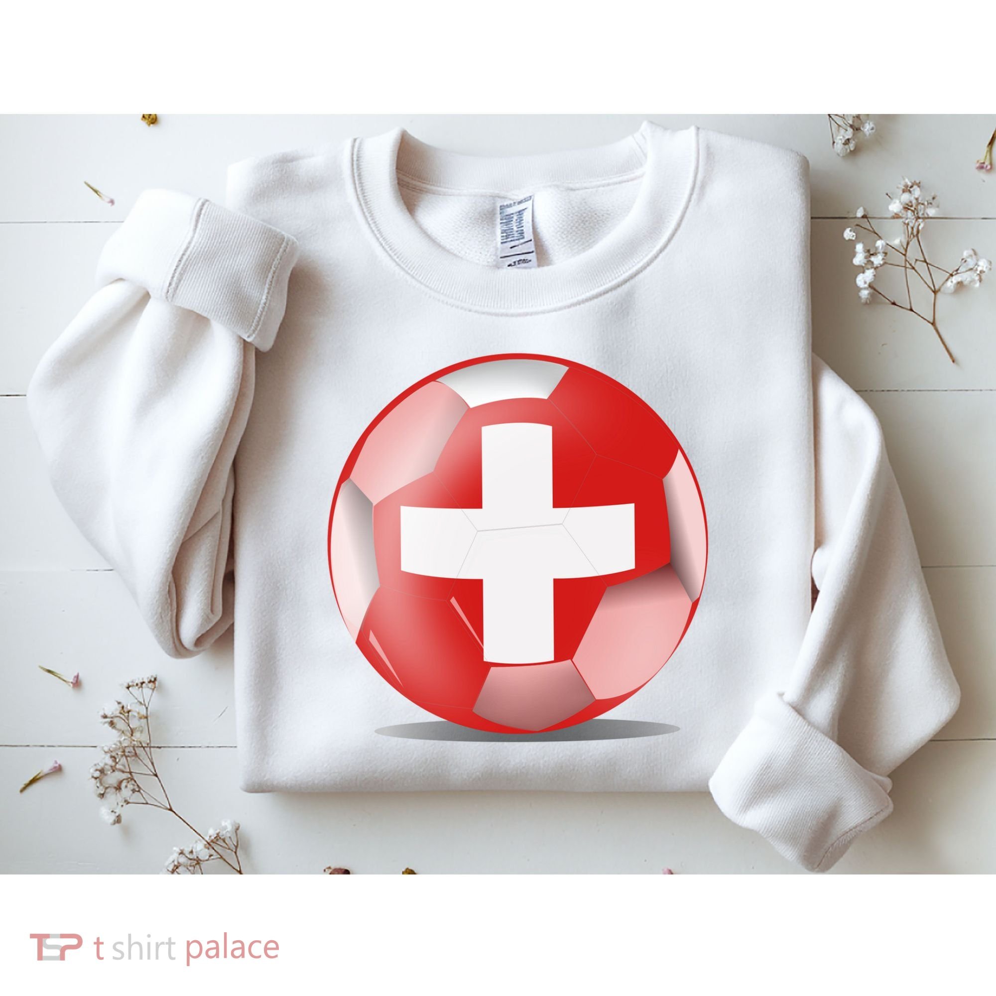 Soccer Ball Country Flag Switzerland Sweatshirt