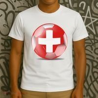 Soccer Ball Country Flag Switzerland T-Shirt thumb 3