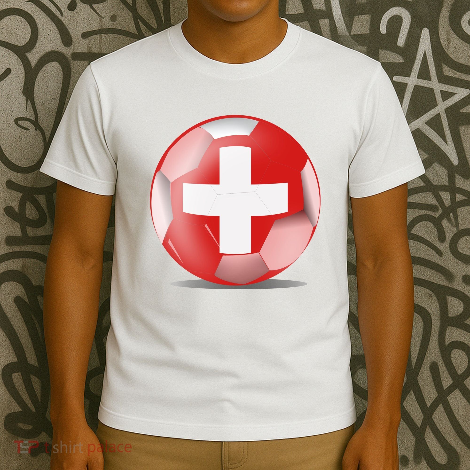Soccer Ball Country Flag Switzerland T-Shirt