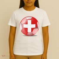 Soccer Ball Country Flag Switzerland T-Shirt thumb 4