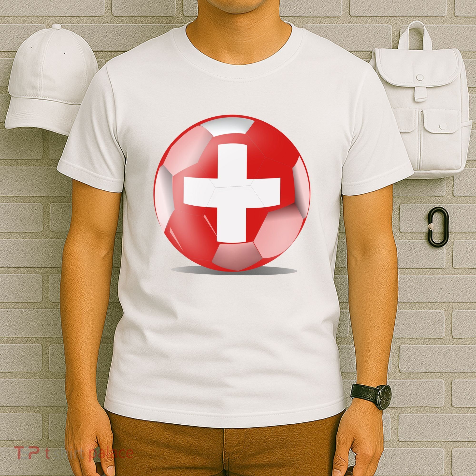 Soccer Ball Country Flag Switzerland T-Shirt