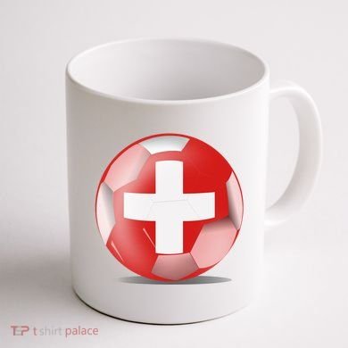 Soccer Ball Country Flag Switzerland Coffee Mug back