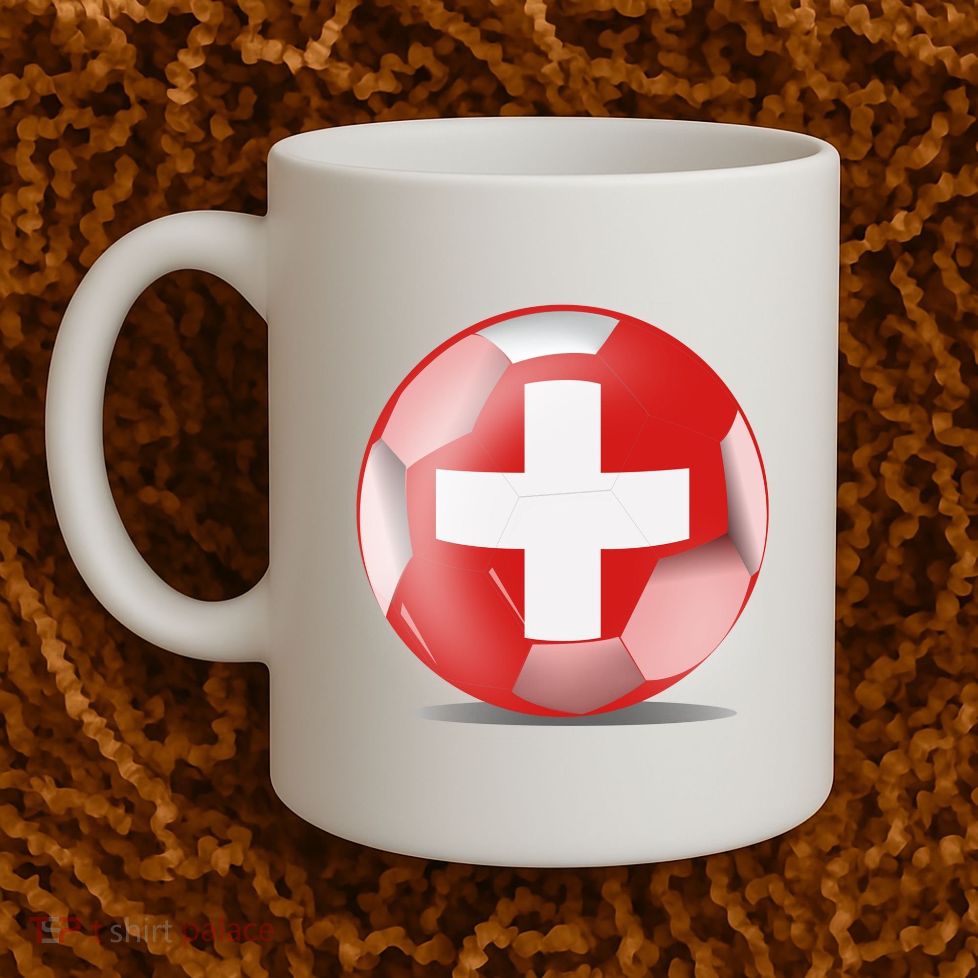 Soccer Ball Country Flag Switzerland Coffee Mug