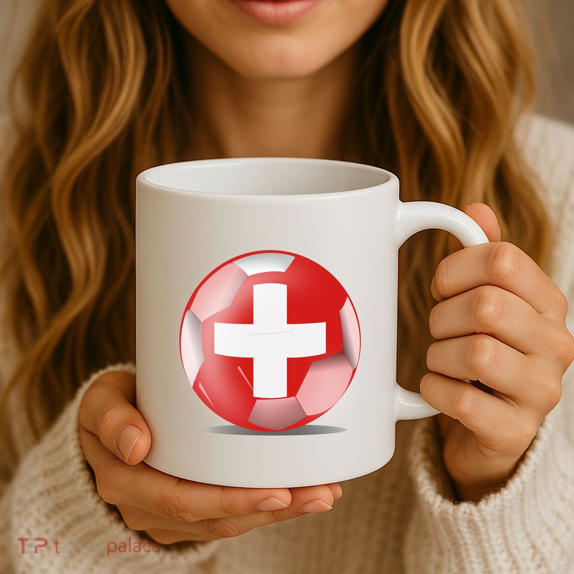 Soccer Ball Country Flag Switzerland Coffee Mug