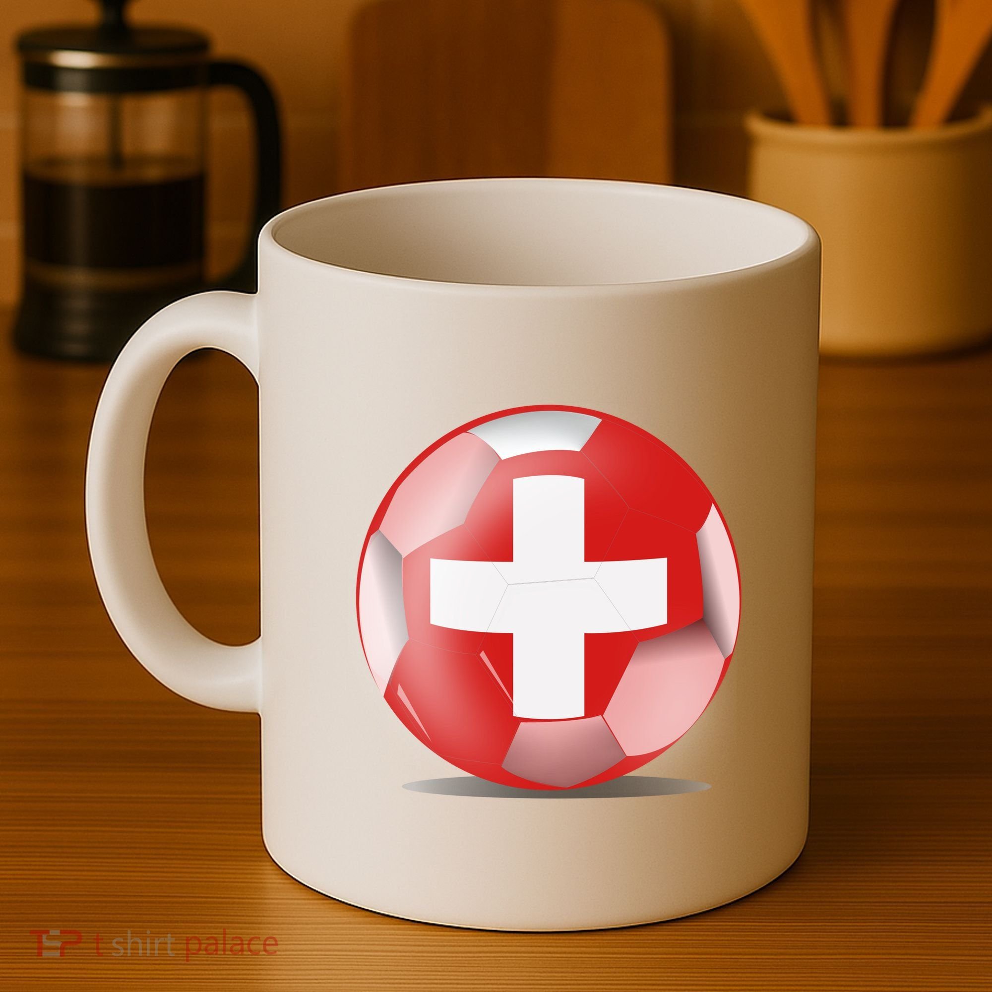 Soccer Ball Country Flag Switzerland Coffee Mug
