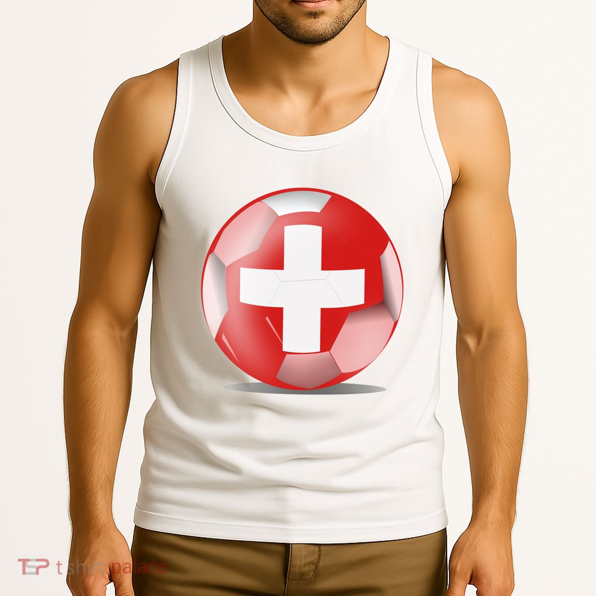 Soccer Ball Country Flag Switzerland Tank Top
