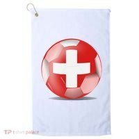 Soccer Ball Country Flag Switzerland Golf Towel thumb 0