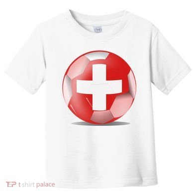 Soccer Ball Country Flag Switzerland Toddler T-Shirt