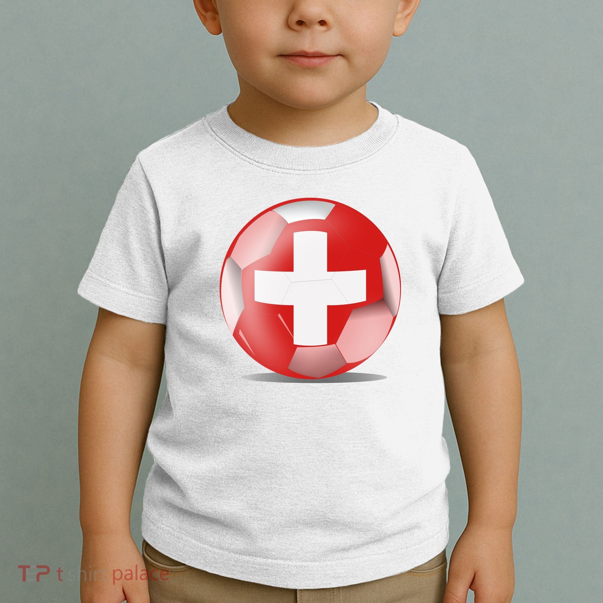 Soccer Ball Country Flag Switzerland Toddler T-Shirt