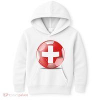 Soccer Ball Country Flag Switzerland Kids Hoodie thumb 0