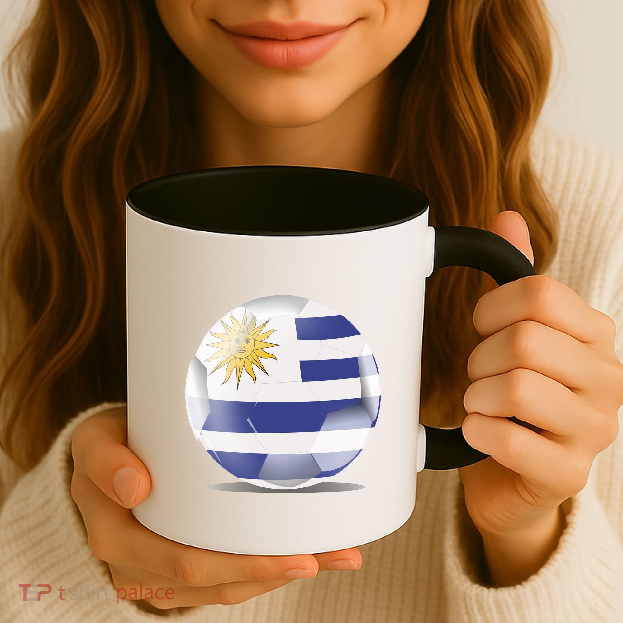 Soccer Ball Country Flag Uruguay Coffee Mug