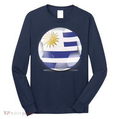 Soccer Ball Country Flag Uruguay Long Sleeve Shirt