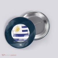 Soccer Ball Country Flag Uruguay Button thumb 0