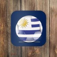 Soccer Ball Country Flag Uruguay Coaster thumb 0