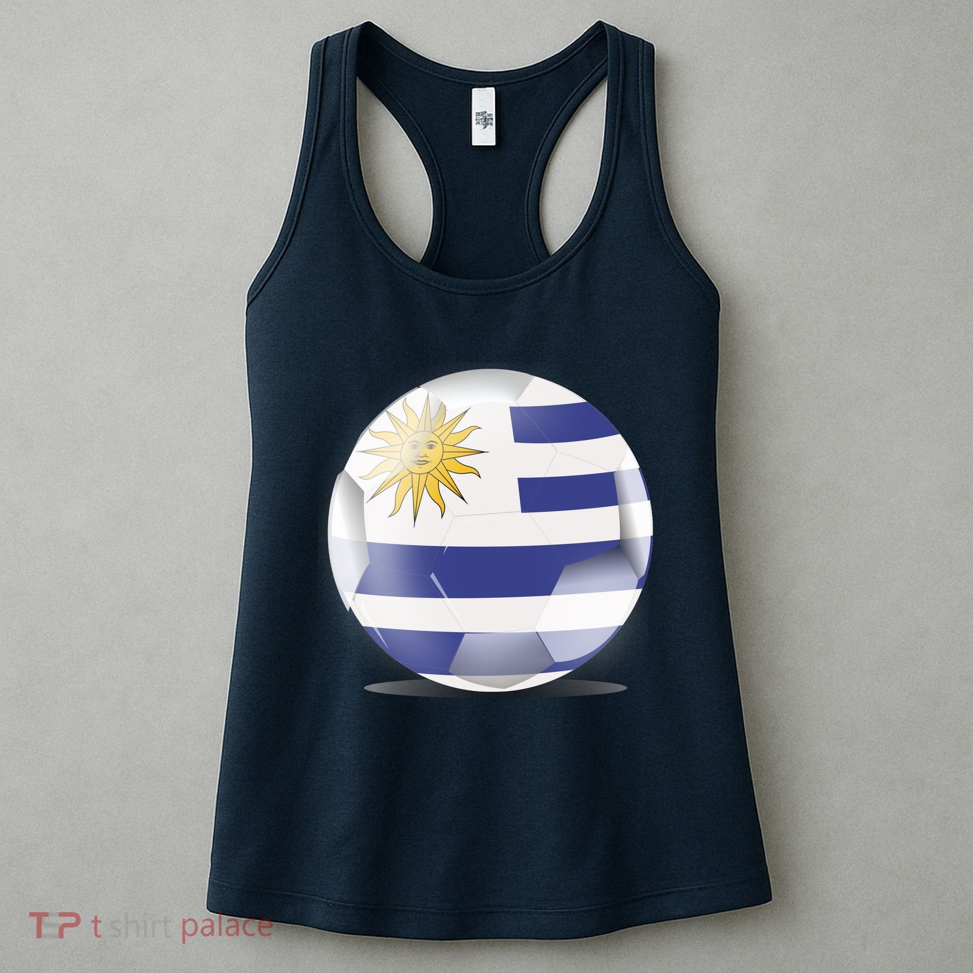 Soccer Ball Country Flag Uruguay Women's Tank Top